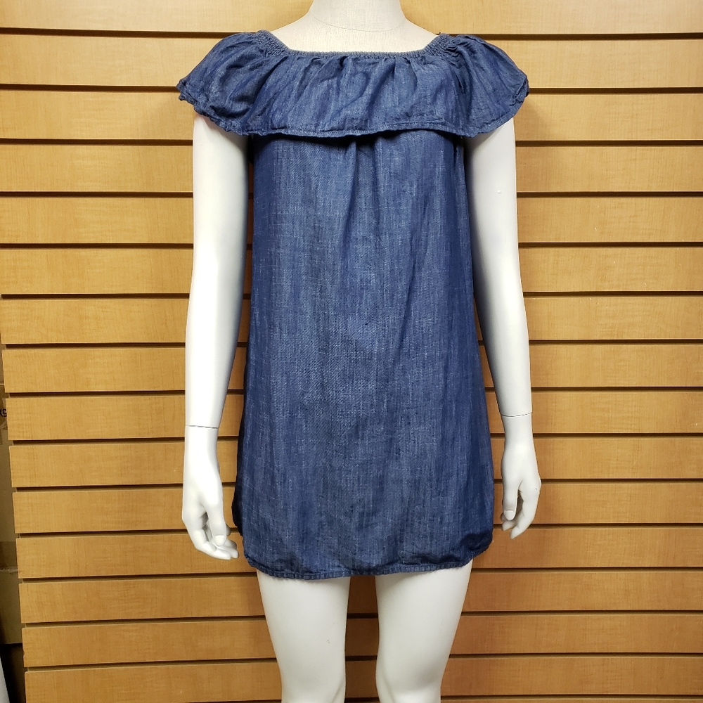 Soft Joie Chambray Ruffle Dress Size M